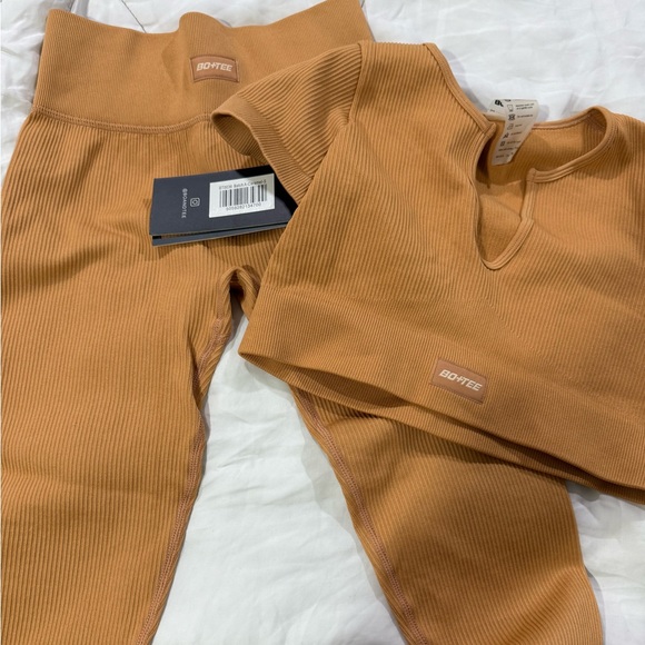 Bo+Tee Ribbed Tan Activewear Set - Picture 1 of 4